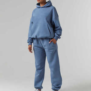 Conjunto Deportivo con Capucha para Mujer, Estilo Acid Wash, Color Sólido, Logotipo Personalizado, 100% Algodón, 400gsm, Invierno, Superventas - Product Image 3