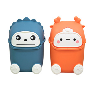 Mini Cubo de Almacenamiento de Plástico para Escritorio con Tapa y Diseño de Animales, Multiusos para el Hogar, Oficina y Más - Product Image 4