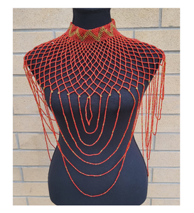 Magnifique collier de perles rouges, design élégant, idéal pour les fêtes et les cadeaux de mariage. Magnifique collier de perles. - Product Image 1