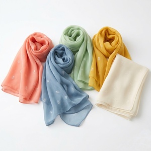 Elegant Womens Lightweight Chiffon Scarves Square Floral Pattern All Seasons Daily Wear Fashion Hijab <b>Shawl</b> <b>Wrap</b> - Product Image 3