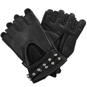 Guantes de Motocicleta de Cuero con Tachuelas Estilo Vintage al por Mayor, Diseño Unisex Negro, Envío Rápido - Product Image 2