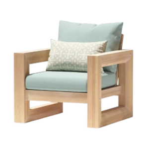 Canapé de jardin moderne en bois avec coussins, chaise longue d'extérieur, fauteuil pour salon et patio - Product Image 5