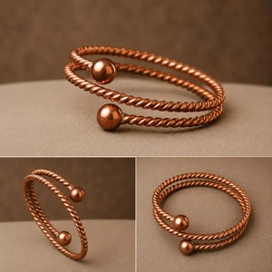 Ensemble de bracelets en cuivre faits main, unisexes, tendance et élégants, pour femmes, idéal pour les fiançailles, les mariages et les fêtes. - Product Image 6