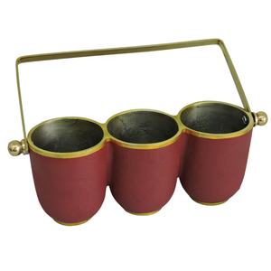 Pot de fleurs suspendu en aluminium couleur marron et or Jardinière décorative Pot de fleurs élégant pour la décoration intérieure et extérieure - Product Image 2