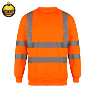 Sweat-shirts de travail haute visibilité personnalisés avec logo, orange fluorescent, réfléchissants, pour hommes, vêtements de travail - Product Image 1