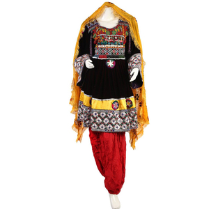 2026 Eid Afghani Tribal Dresses Top Sale Product Women Black, Red & Yellow Color Afghani Tribal Dresses Wholesale Price - Product Image 2