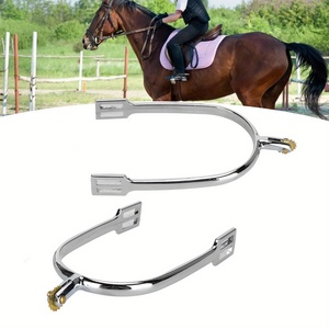 Espuelas de Metal de Alta Calidad con Correas de Cuero, Ajuste Cómodo, Equipo de Entrenamiento para Montar a Caballo, para Uso Vaquero y Ecuestre - Product Image 5