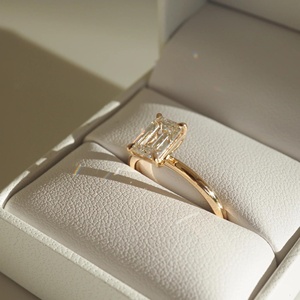 1.53 Ct Emerald Cut Moissanite Engagement <b>Ring</b>, Emerald Cut <b>Ring</b>, Moissanite Engagement <b>Ring</b>, <b>Solitaire</b> Emerald Cut <b>Ring</b> - Product Image 5