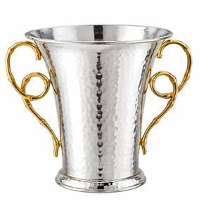 Seau à vin en cuivre martelé antique avec poignées en laiton en forme de gland, refroidisseur de bouteilles de champagne en métal et bac à glace vintage – Vente en gros - Product Image 2