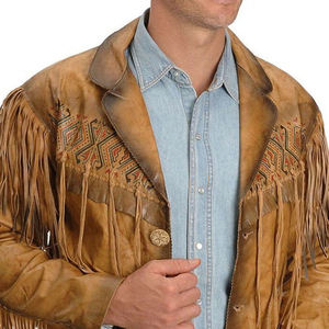 Chaquetas de Cuero Estilo Occidental, Abrigos de Alta Calidad Personalizables, Ropa de Moda Vaquera con Cremallera, Estilo Occidental - Product Image 4