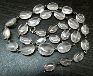 Chaîne de pierres précieuses en quartz rose naturel, forme ovale lisse, taille 6x8mm à 8x10mm, 1 pied - Product Image 2