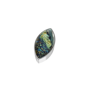 Premium 18K Gold Sterling Silver Fine Classic Slider Azurite Malachite Mix Shapes Spring <b>Lock</b> <b>Cable</b> Chain Bezel Setting Pack 6 - Product Image 3