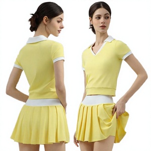JAC22 TZ1081 Women's Yoga Summer Sports <b>Two</b>-<b>piece</b> <b>Set</b> Solid <b>Mesh</b> Spandex/Polyester Quick Dry - Product Image 4