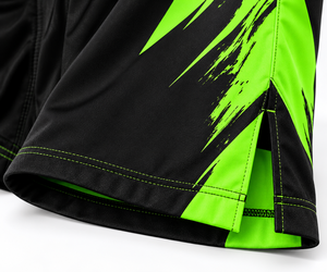 JS <b>Men's</b> Black Green Digital Print Custom Logo Front MMA Rash Guard Compression Shirt <b>Shorts</b> Set Fitted Moisture Wicking - Product Image 3