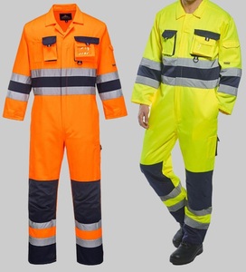 Men's Long Sleeve Blue Red Orange Green Work Coverall <b>Overall</b> Multi-Pocket Zip Front Worker Uniform <b>Mechanic</b> Jumpsuit Trouser - Product Image 2
