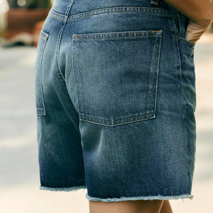 Shorts en jean d'inspiration vintage, style rétro, confort moderne, tenue décontractée pour les acheteurs en gros, prix d'usine abordable avec logo 2026 - Product Image 6