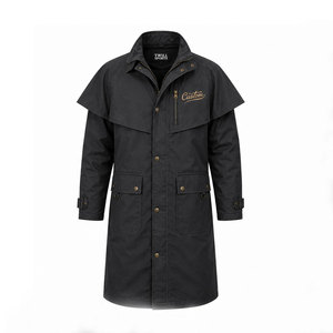 Women Long Oilskin Duster <b>Jacket</b> Heavy Duty Waterproof <b>Western</b> Ranch Workwear Outdoor Riding Trench Coat Custom - Product Image 1