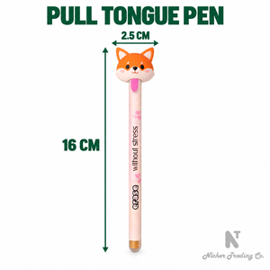 Stylo Gel Effaçable Tête de Renard Mignonne, Encre Noire, Corps en Plastique, Impression Numérique, Idéal Bureau et École, Design Anti-Stress - Product Image 2
