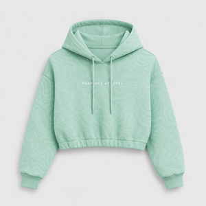Haut court à capuche brodé à manches longues pour femme, personnalisable avec marque privée, respirant et tendance - Product Image 1