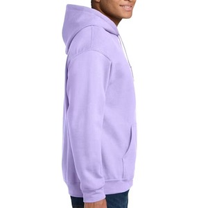 Sweat-shirt à capuche en molleton uni violet pour homme, coupe classique, décontracté, en coton tricoté, pour l'automne - Product Image 3