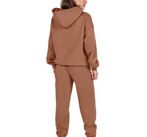 Fabrication de vêtements de haute qualité, survêtement pour femmes très vendu, polyester et coton, logo personnalisé, survêtement uni teint - Product Image 5