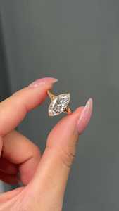 Split Shank Marquise Cut Diamond Solitaire <b>Ring</b> 3.00CT Lab Grown 14K Solid Gold For Women's <b>Proposal</b> Gift For Girlfriends - Product Image 5