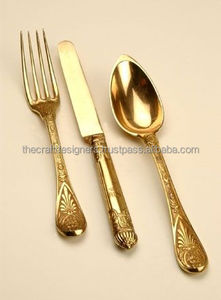 Juego de Cubiertos de alta demanda, de diseño único utensilios para comer, juego de cubiertos modernos dorados hechos a mano, cubiertos dorados para servir alimentos - Product Image 2