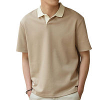 Chemise Homme Tricotée Ample à Manches Courtes de Haute Qualité pour l'Été, Col Revers, Style Smart Casual, en Spandex/Coton et 100% Polyester, 220 GSM