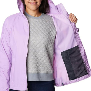 Chaqueta cortavientos personalizada de lavanda para mujer, impermeable, ligera, con capucha, para deportes al aire libre, para primavera y otoño. - Product Image 5