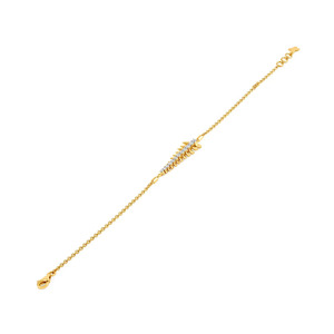 Brazalete de Diamantes con Diseño de Hoja Doble en Oro Amarillo con Frente Abierto y Diseño de Rama Inspirado en la Naturaleza - Product Image 3