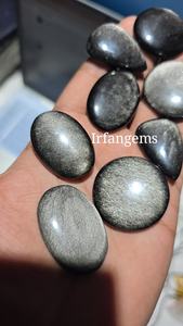 Lote de Cabujones de Obsidiana Plateada Natural, Cristal de Obsidiana Dorada para Joyería, Gema de Obsidiana para la Creación de Joyas, la Mejor Calidad - Product Image 4