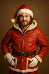 Abrigo de Cuero Rojo de Papá Noel para Hombre – Chaqueta Navideña de Lujo Hecha a Mano – Atuendo para Fiestas Navideñas y Disfraz de Navidad - Product Image 6
