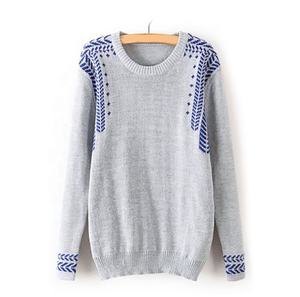 Prix usine col haut femmes pull décontracté pull bloc de couleur Plaid Boucle tricot pour l'hiver pour la saison d'hiver - Product Image 5