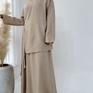 Venta al por mayor OEM Nuevo Conjunto de Abaya Jazz con Abertura Frontal para Uso Diario, Kimono, Abaya para Niñas Musulmanas, Abaya Turca, Abaya de Dubái, Ropa Islámica para Mujer - Product Image 5