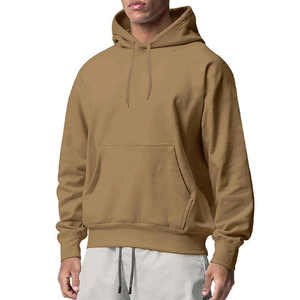 Sudadera con Capucha Color Caqui para Hombre, Corte Regular, Felpa de Algodón, Informal, con Bolsillo Delantero, para Otoño - Product Image 1