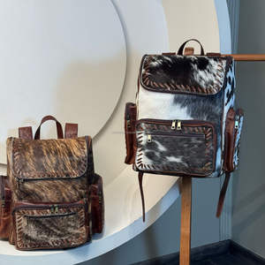 Nueva mochila de pañales de cuero de vaca hecha a mano de lujo personalizada, mochila de viaje multifuncional de cuero genuino al por mayor - Product Image 5