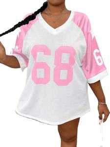 Haut en maille surdimensionné personnalisé pour femme, style streetwear tricoté, col en V, respirant, style sportif, vente en gros OEM - Product Image 5