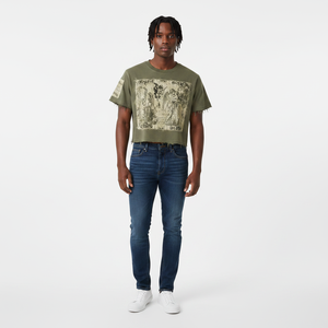 Mens Summer Custom Oversized <b>Patchwork</b> Geometric Pattern 100% Cotton T <b>Shirt</b> 240GSM Towel Embroidery Digital Print - Product Image 6