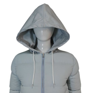 Wholesale Custom Unisex Cropped Puffer Jacket, Hooded Padded <b>Winter</b> <b>Coat</b> with Front Pockets, Stylish <b>Warm</b> Outerwear for Women - Product Image 4