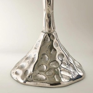 Modern <b>Hammered</b> Metal Taper Candle <b>Holder</b> Abstract Organic Shape Textured Candlestick Luxury Wedding Table Centerpiece Decor - Product Image 3