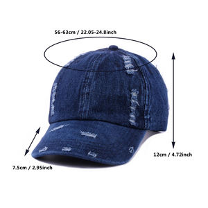Gorra de Béisbol Unisex de Mezclilla Lavada, Estilo Desgastado, Gorras Desgastadas para Hombre y Mujer, Gorras Deportivas Ajustables en Venta - Product Image 5