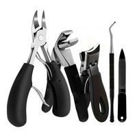 Ensemble de 5 coupe-ongles en acier inoxydable, outils de pédicure, coupe-ongles à bec d'aigle, coupe-ongles courbés, coupe-ongles épais/encrochés