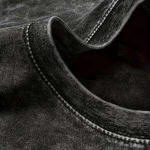 เสื้อยืด IBEX Custom ผ้าฝ้าย 100% ทรงโอเวอร์ไซส์ คอโอ ไหล่ตก สไตล์วินเทจ สตรีทแวร์ ล้างสีแบบแอซิดวอช เนื้อผ้าหนา - Product Image 3