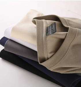 T-shirt personnalisé pour homme, 100% coton, qualité luxe, col rond côtelé, épaules tombantes, streetwear, t-shirt oversize pour homme - Product Image 2