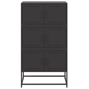 Buffet rectangulaire industriel en acier noir moyen pour armoires de salon - Product Image 6