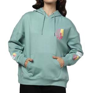 เสื้อฮู้ดดี้โอเวอร์ไซส์มีกระเป๋า เสื้อสเวตเชิ้ตผ้าฝ้ายผสมเนื้อนุ่มใส่สบาย เหมาะสำหรับผู้ชาย ผู้หญิง และวัยรุ่น - Product Image 1