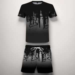ชุดเซ็ตผู้ชายฤดูร้อนใหม่ เสื้อยืดและกางเกงขาสั้นลายพิมพ์ 3 มิติ ชุด 2 ชิ้นสำหรับผู้ชาย - Product Image 4