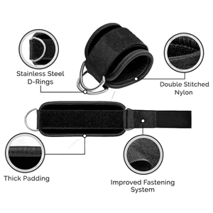 Sangle de cheville réglable en néoprène et spandex pour la gym, respirante et rembourrée, pour machine à câble, exercices de fessiers, kickback, leg curl et entraînement des hanches - Product Image 3