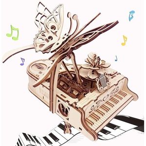 Rompecabezas 3D de Madera, Kits de Construcción Artesanal para Adultos, Modelo de Caja Musical de Piano, Rompecabezas Mecánicos para Mayores de 15 Años - Product Image 1