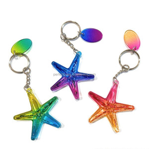 Porte-clés personnalisé 3D - Breloques de sac en forme d'étoile de mer, porte-clés souvenir - Product Image 3